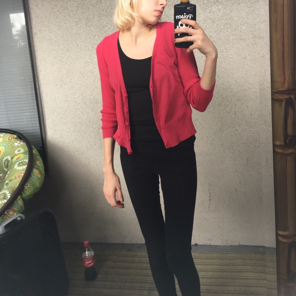Pink cardigan
