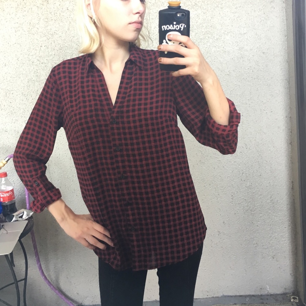 Checkered button down