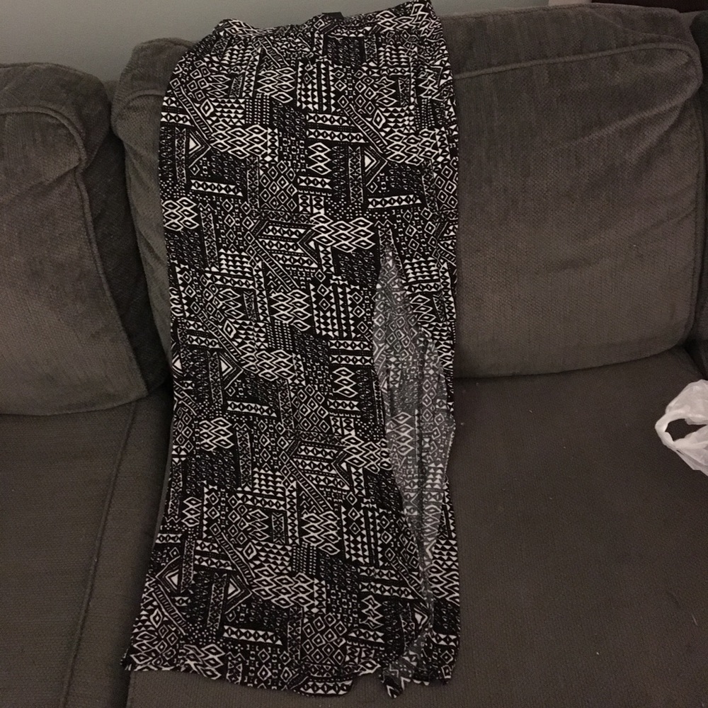 Tribal/Aztec print Maxi skirt with slit