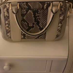 Michael Kors Julia small embossed python satchel