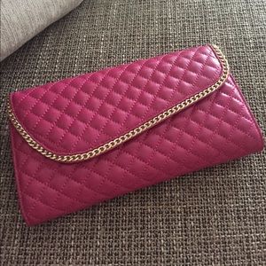 PURPLE SHEEPSKIN LEATHER CLUTCH MESSENGER HANDBAG