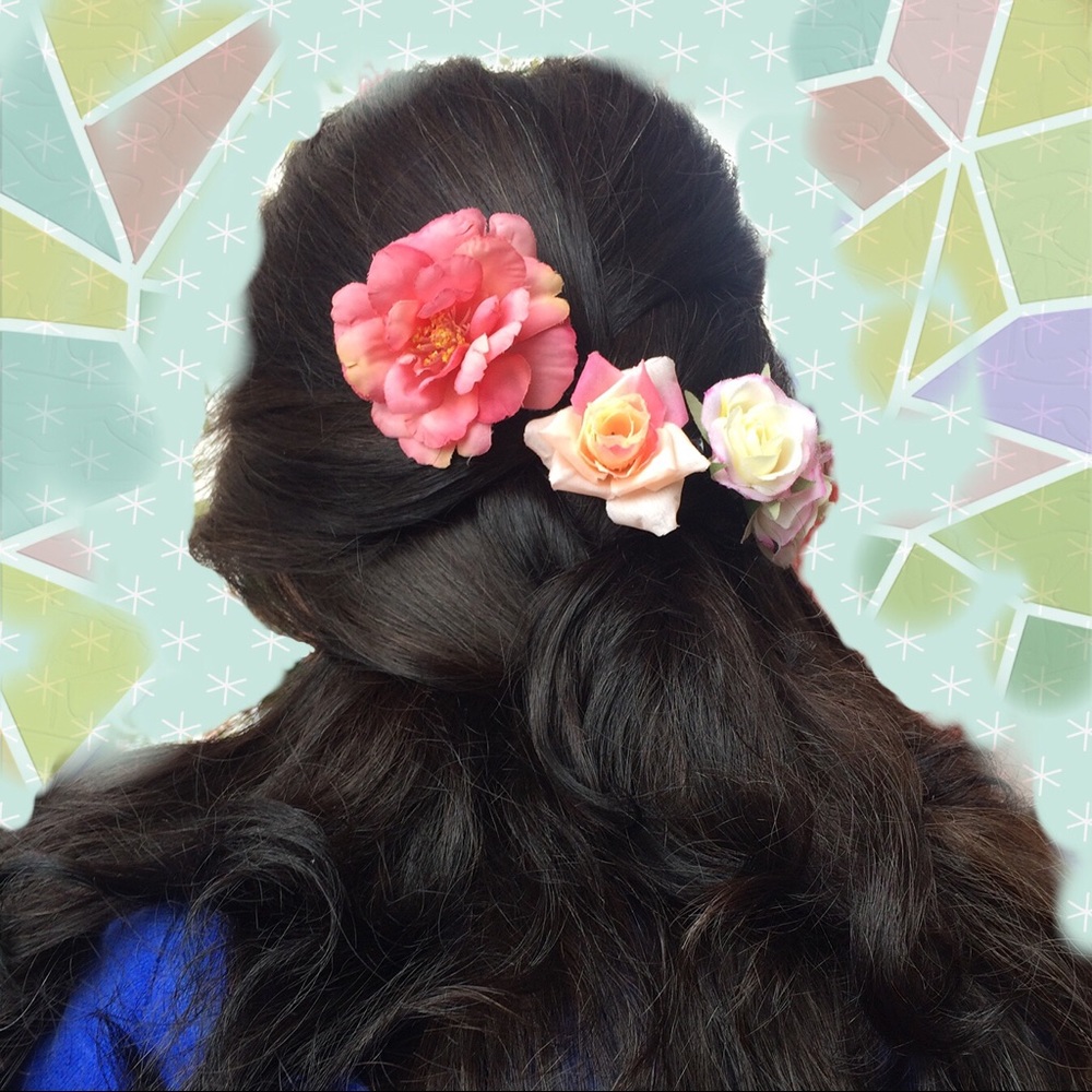 Rose Flower Hair Clip Band