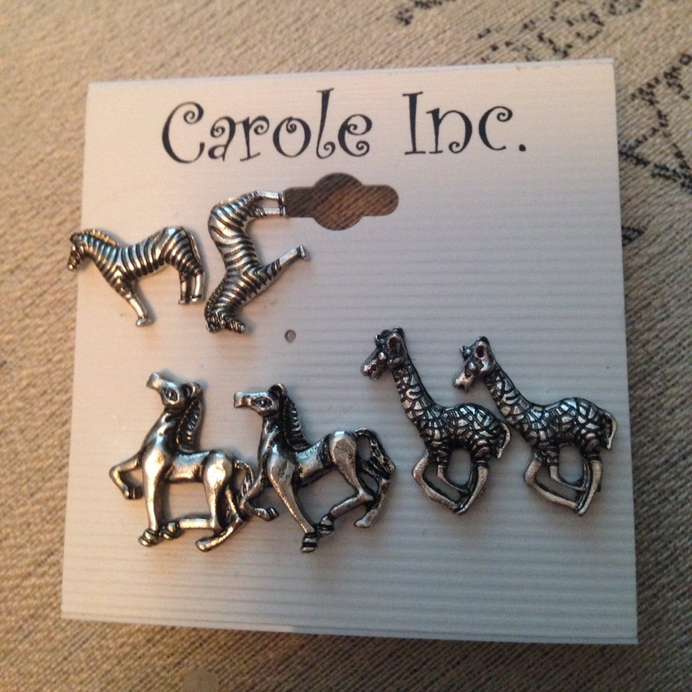 Carole Inc. set of three animal earrings