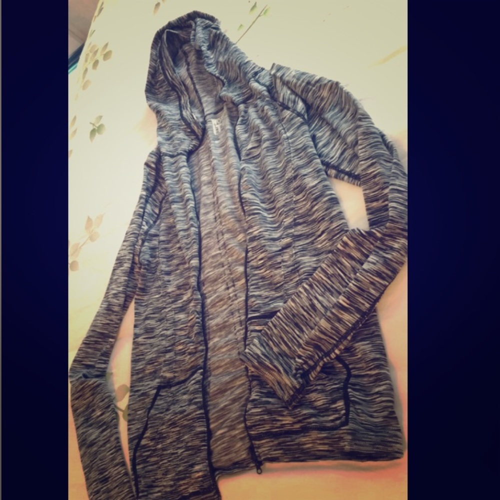 Black and White Athletic Zip-Up