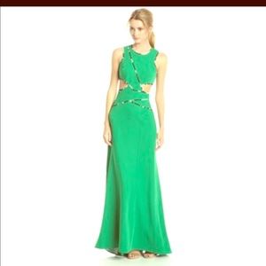 Bcbgmaxazria Nikkole colorblok cut out gown