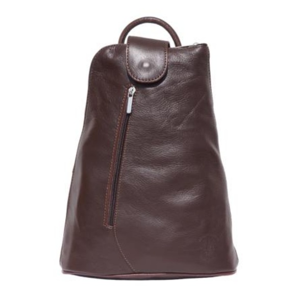 The Emerson Womens Fine Leather Backpack Purse in Brown  LEATHER  WOMEN\'S BACK PACK