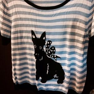 Hell Bunny Scotty Dog Striped Top