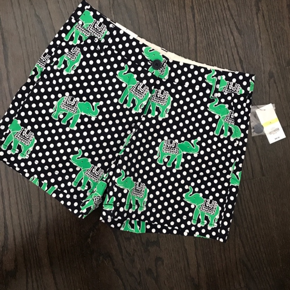 NWT Polka Dot Elephant Shorts Navy White Green