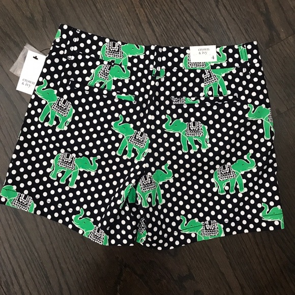 NWT Polka Dot Elephant Shorts Navy White Green - Picture 3 of 7
