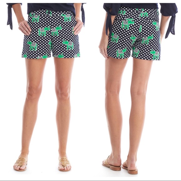 NWT Polka Dot Elephant Shorts Navy White Green - Picture 6 of 7