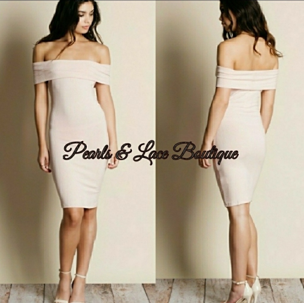 OFF SHOULDER BODY CLING DRESS - Picture 2 of 6