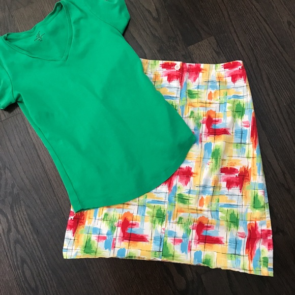 Talbots Watercolor Skirt - Picture 2 of 6