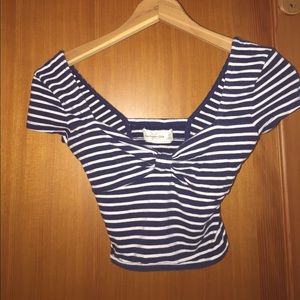 Abercrombie striped crop-top
