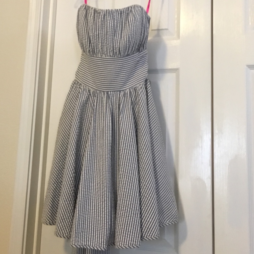 Betsey Johnson blue and white striped dress