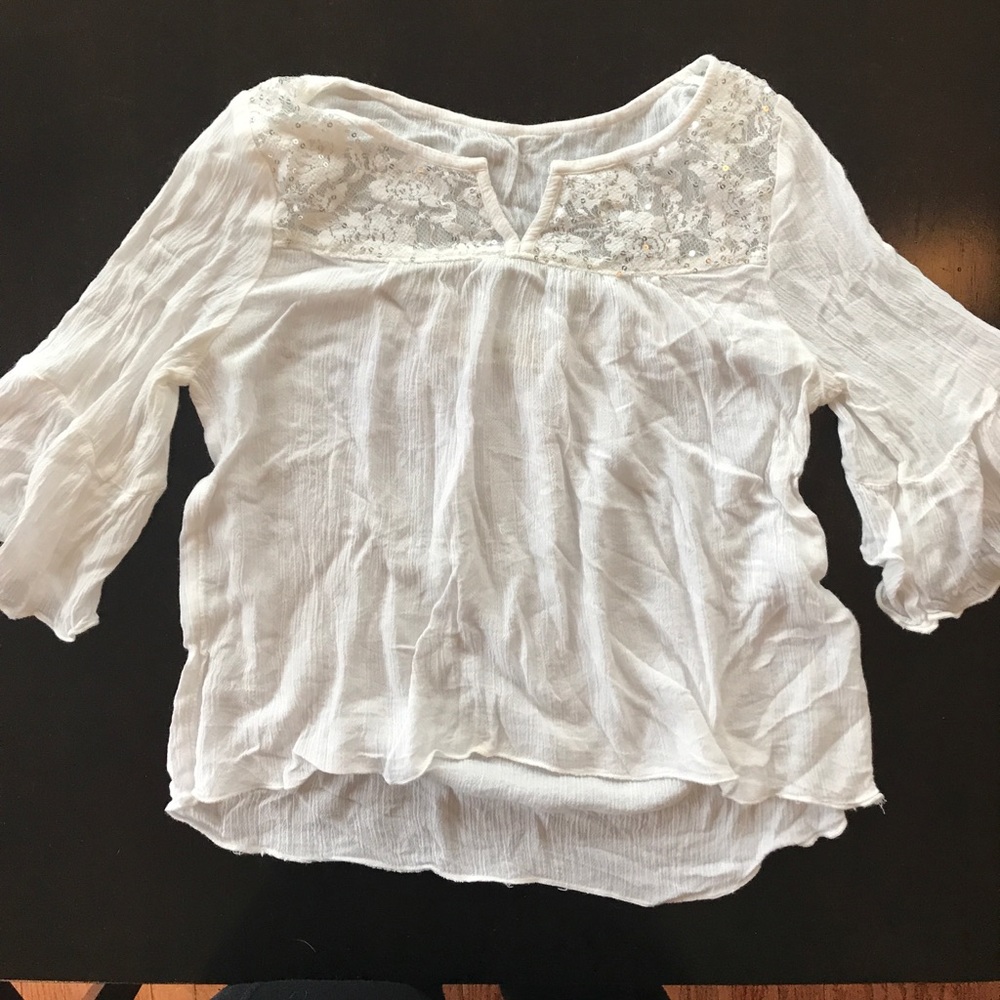 Girls size Medium Abercrombie white top