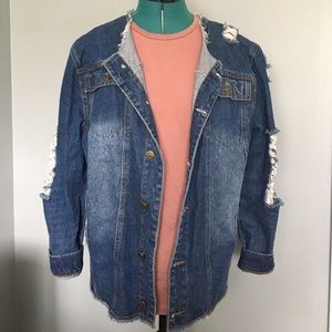 Liquor & Poker Raw Edge Denim Trucker Jacket