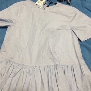 Zara Stripe peplum Top