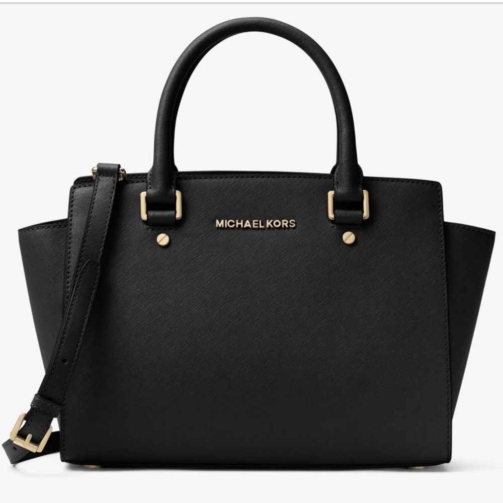 Michael Kors selma saffiano leather medium satchel