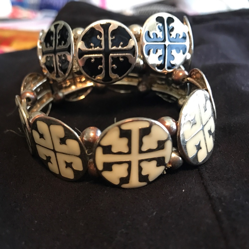 two gold bracelets