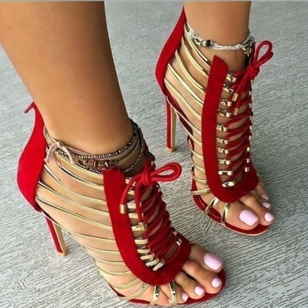 Brand New Red and Gold High Heels