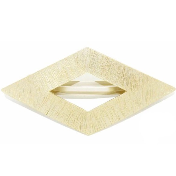 Gold Diamond Textured French Barrette Hair Clip - Picture 4 of 4