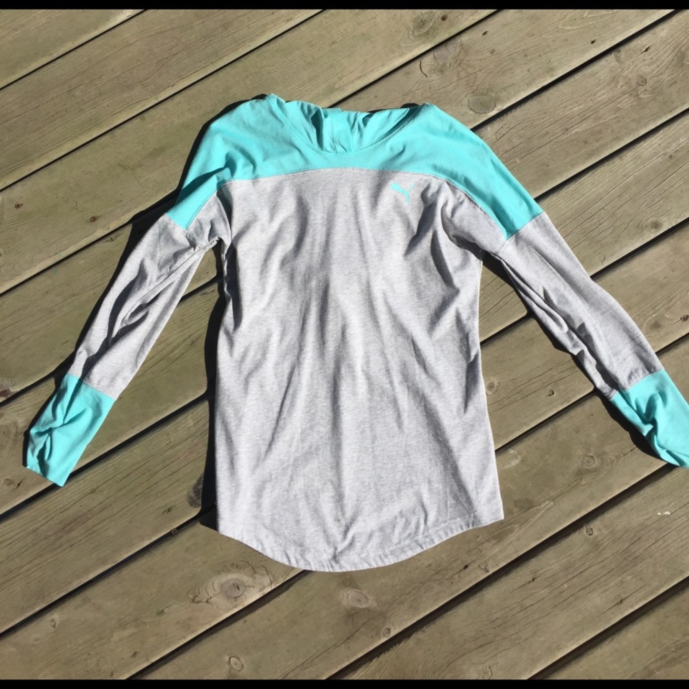Puma size small blue and grey sweatshirt
