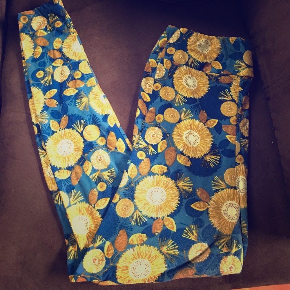 LuLaRoe Sunflower Leggings TC