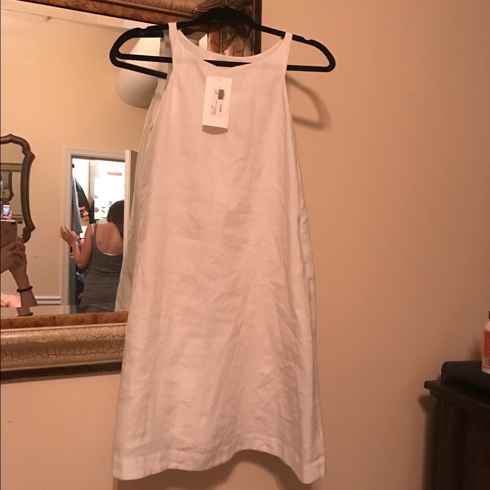 White linen dress