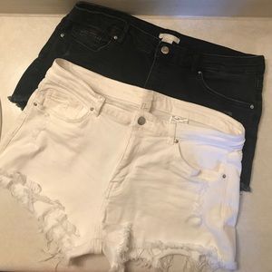 2 Pack H&M Destroyed Denim Shorts
