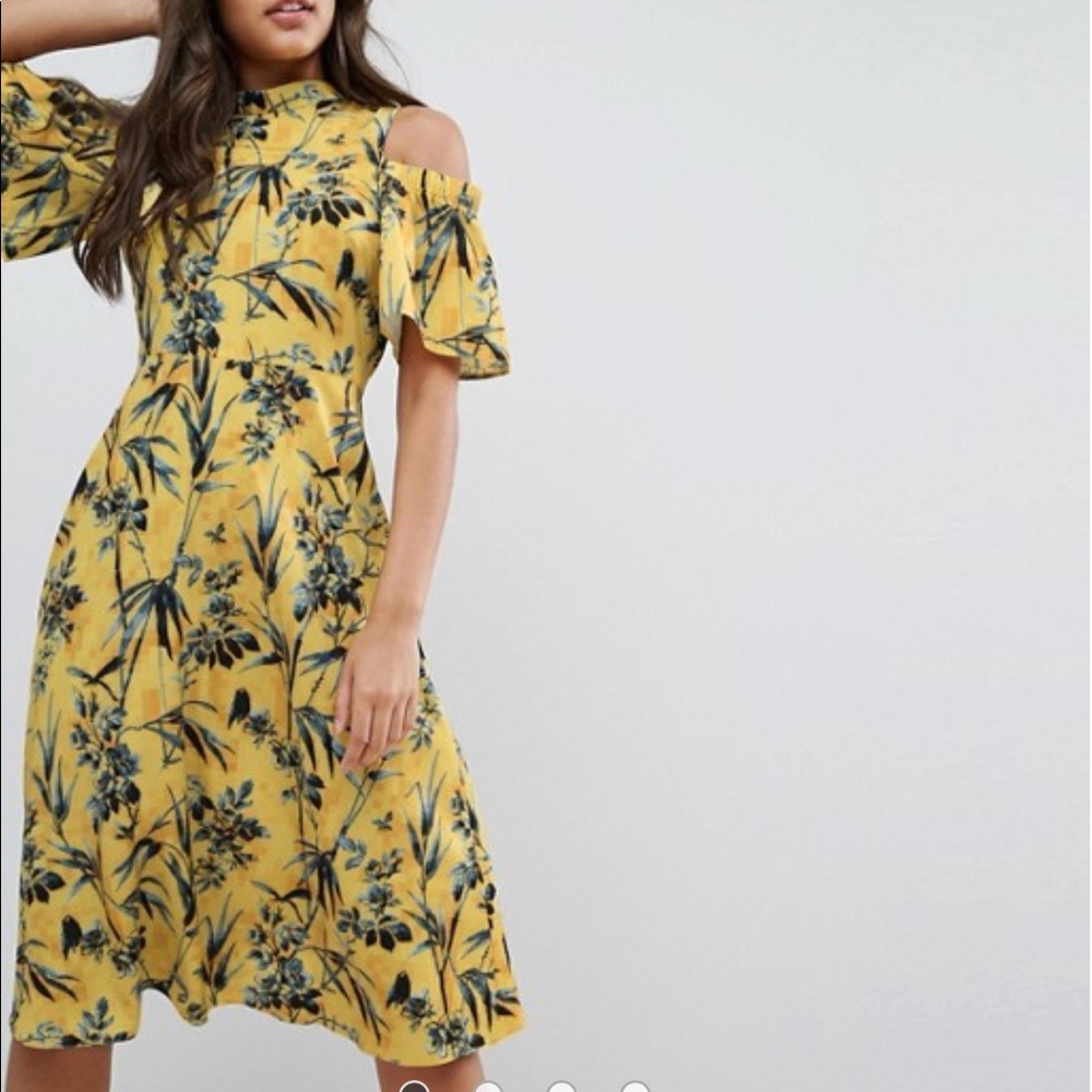 ASOS cold shoulder midi dress