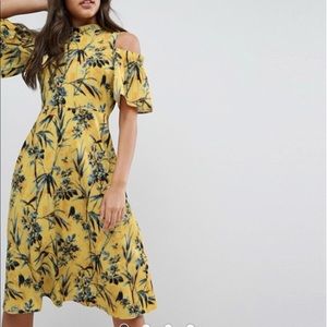 ASOS cold shoulder midi dress
