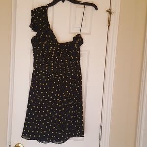 Allen B. Black/Yellow Polka Dot Dress
