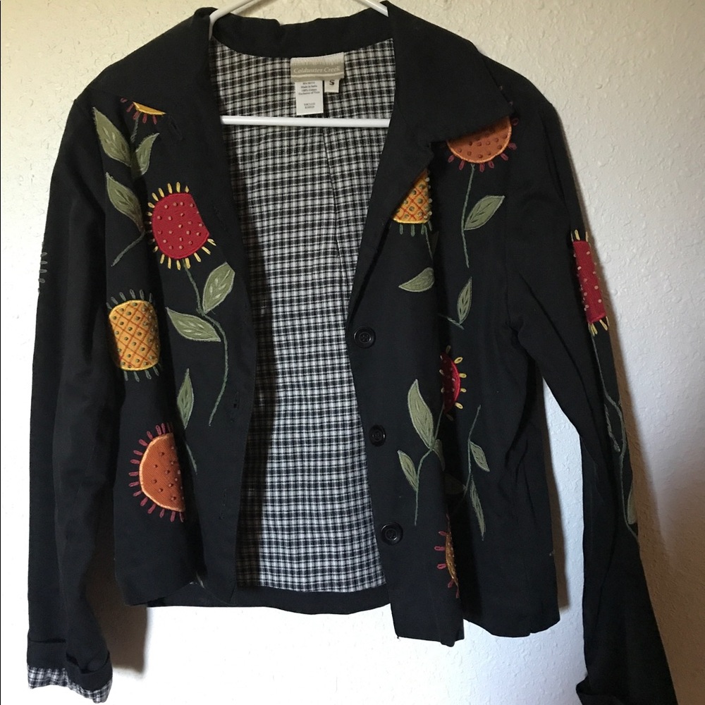 Flash Sale! Embroidered Black Jacket