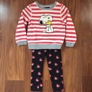 Baby GAP + Peanuts Sweatshirt/Leggings SET