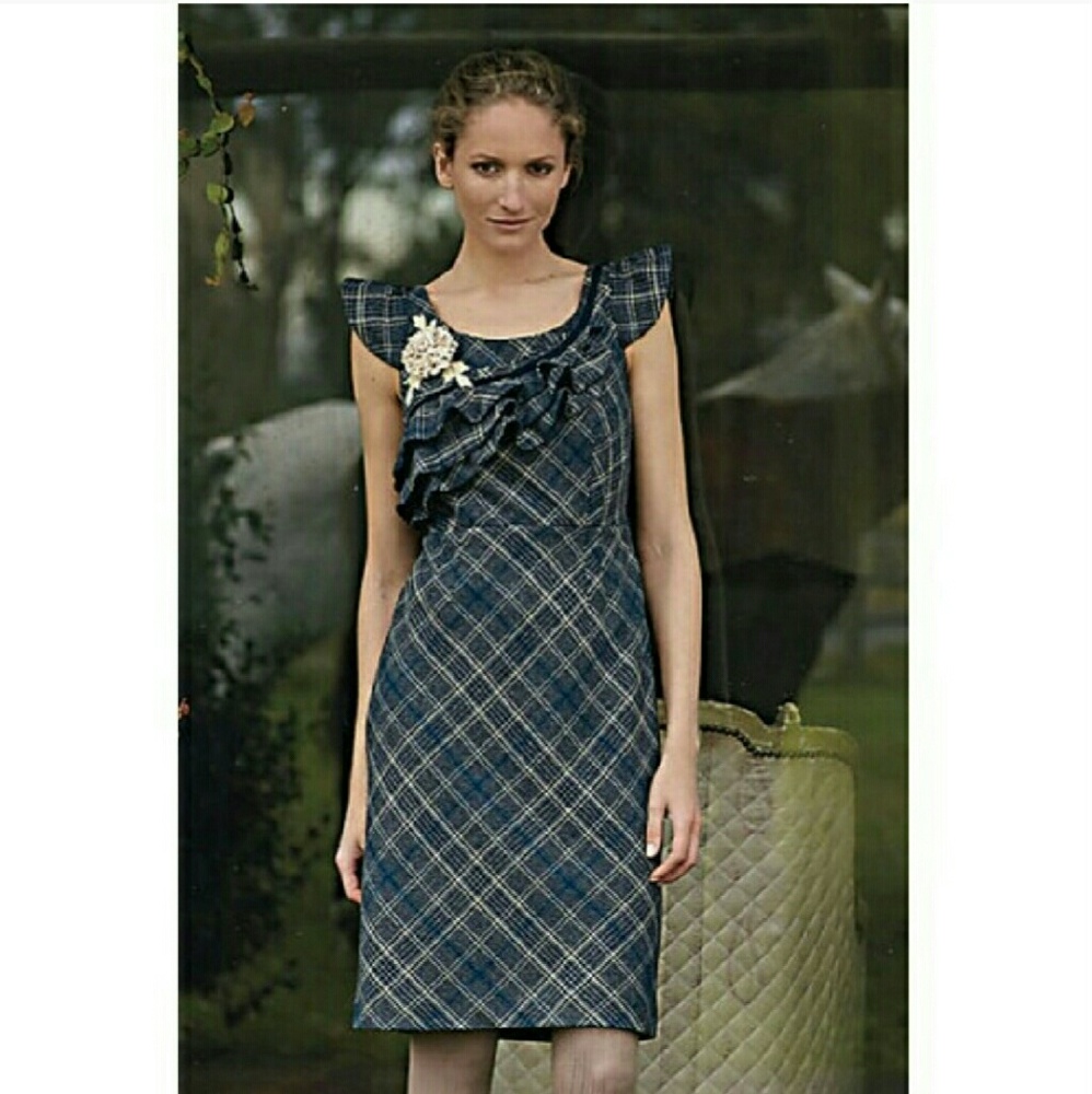 Floret's ruffled plaid dress from Anthropologie