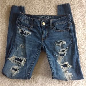 "AEO" Super Stretch Distressed Jeans