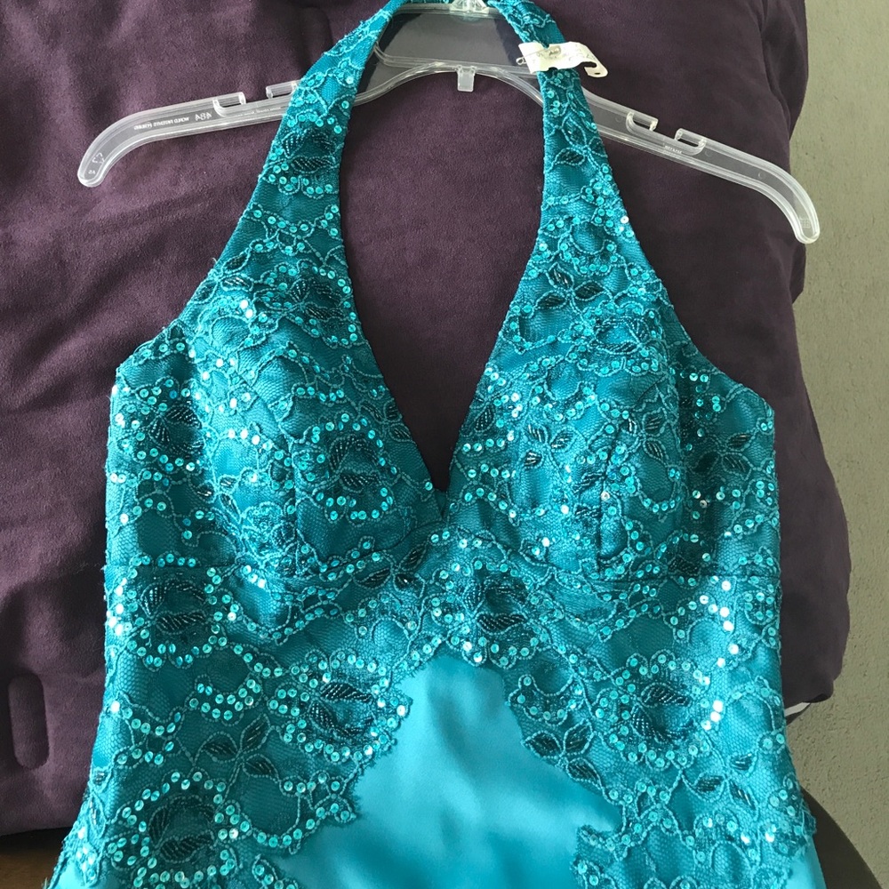 Flori Design Teal Sequins Prom/Homecoming Dress