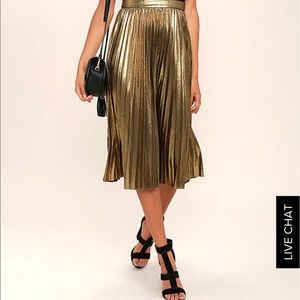 Gold midi skirt from lulus