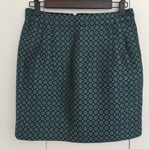 J. Crew Collection jade foulard silk mini skirt