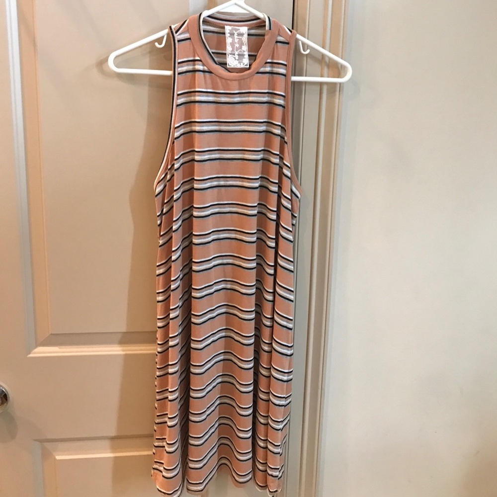 Sadie & Sage Striped High Neck Swing Dress - Picture 3 of 6