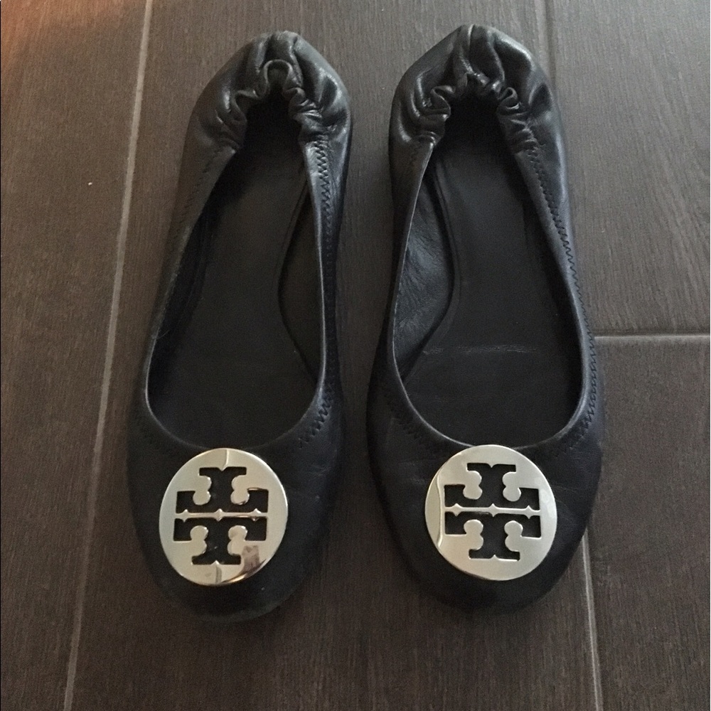 Tory Burch Ballet Flats with silver logo