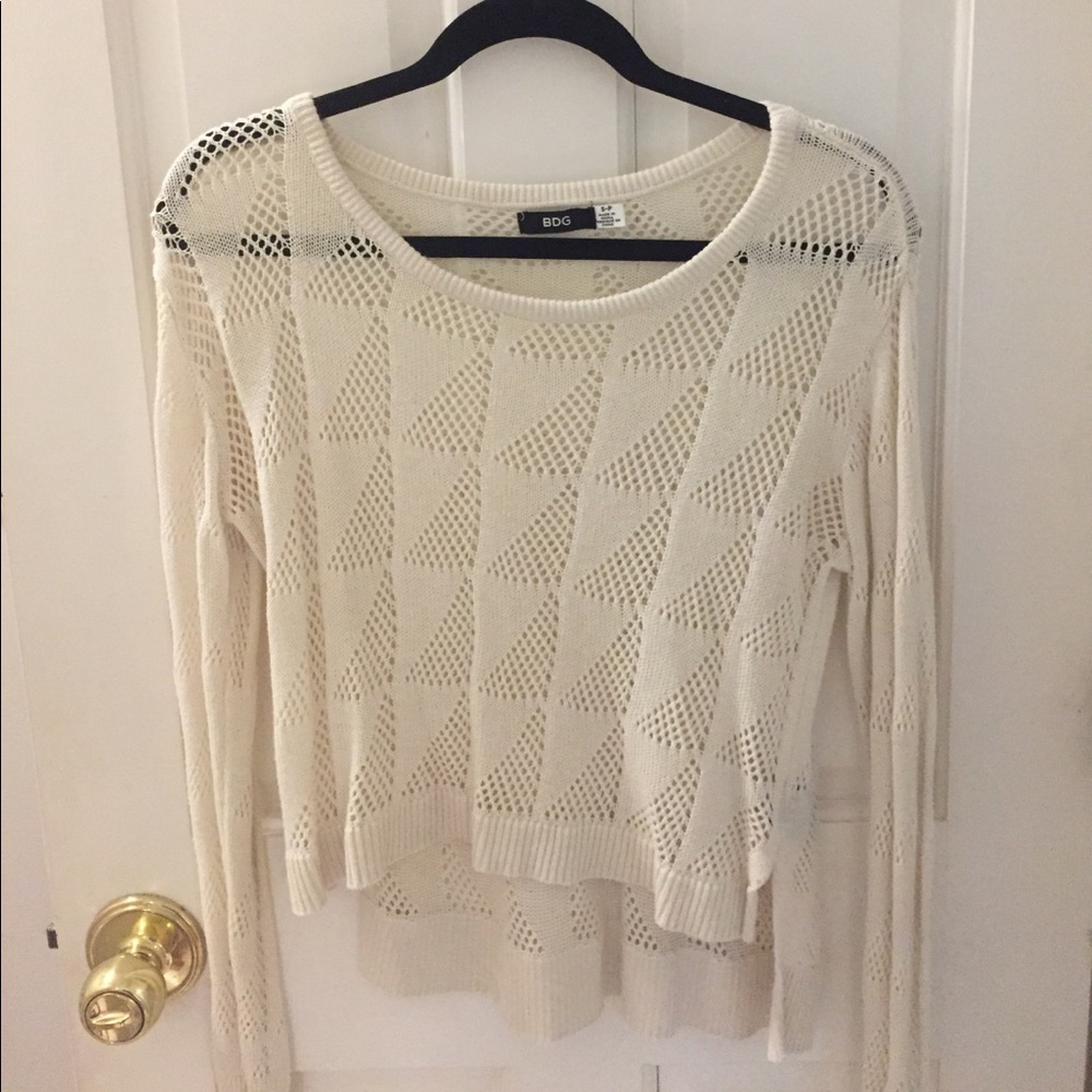 Cream Urban Outfitters Cropped Sweater