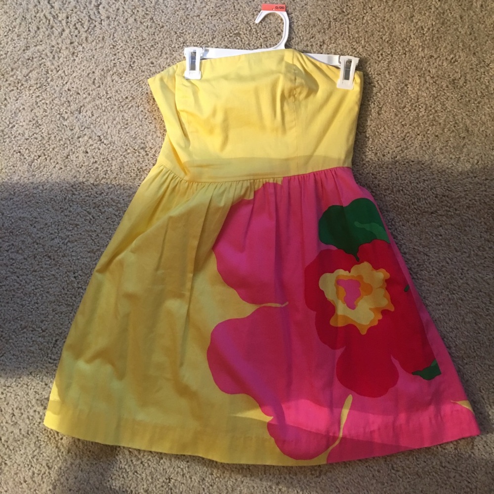 Yellow Strapless Lilly Pulitzer Dress