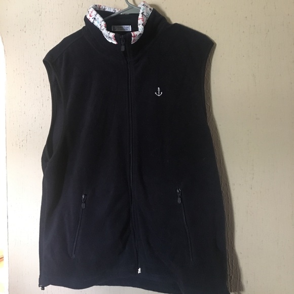 Navy Blue Fleece Vest - Picture 1 of 4