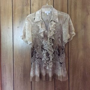 Ruffled short sleeve blouse