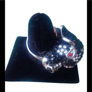 Crystal golden retriever dog ring size 8