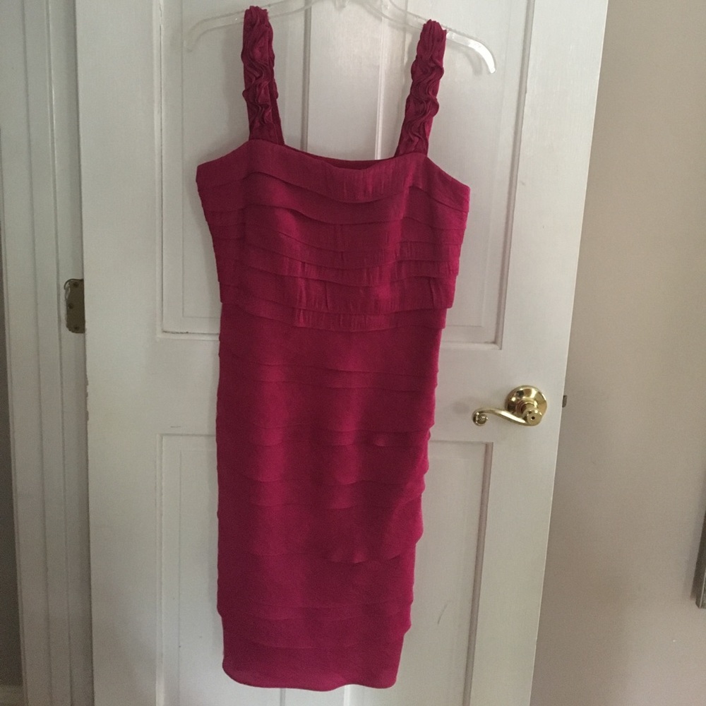 Gorgeous fuschia, fitted dress