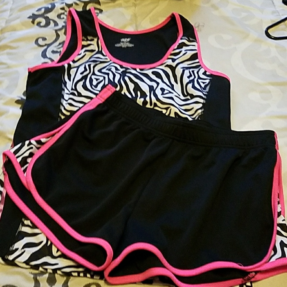 Shorts and matching shirt gym set