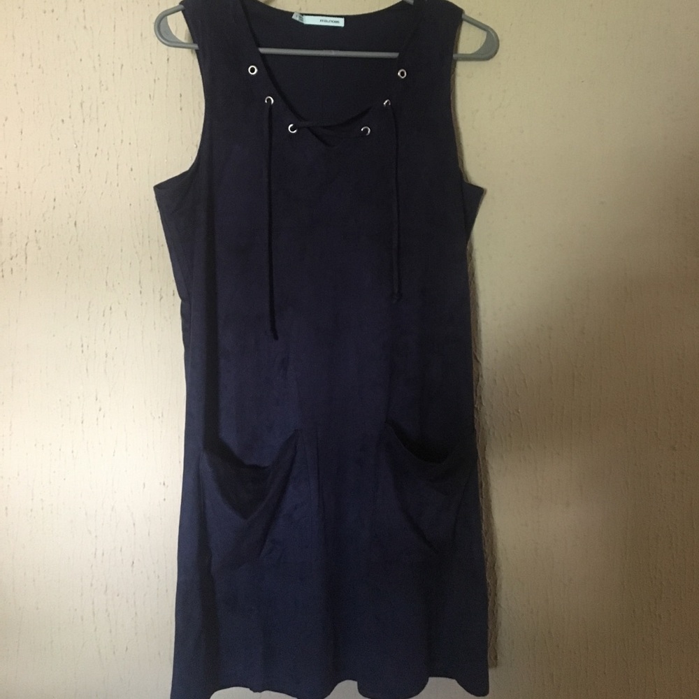 Maurices Navy Blue Suede Mini Dress