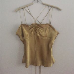 Yoana Baraschi olive silk top